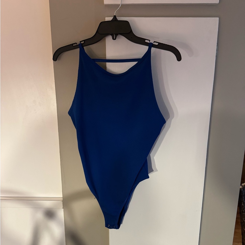 TOPSHOP ROYAL BLUE SLEEVELESS BODYSUIT SIZE 10